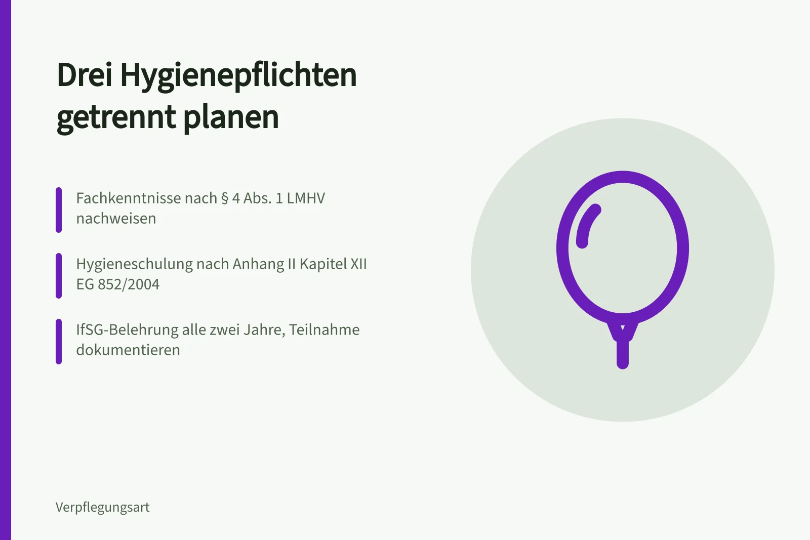 Kalender mit drei getrennten Hygieneschulungs-Pflichten für Küchenpersonal